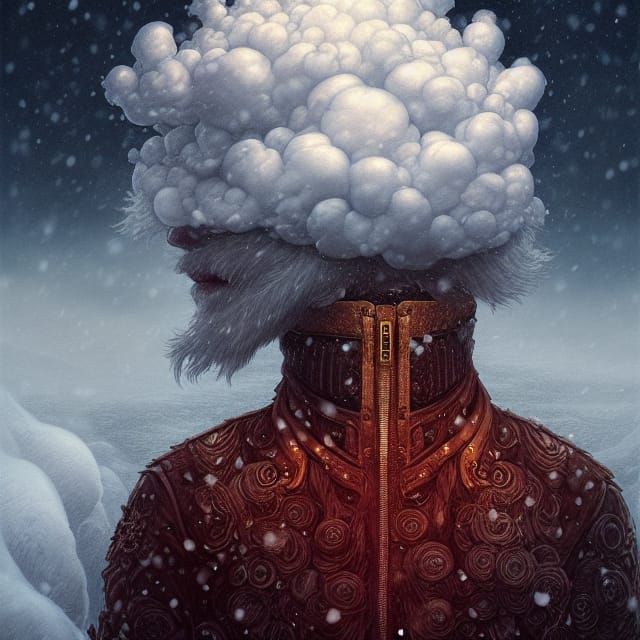 Surreal Winter King Portrait in Digital Art Style