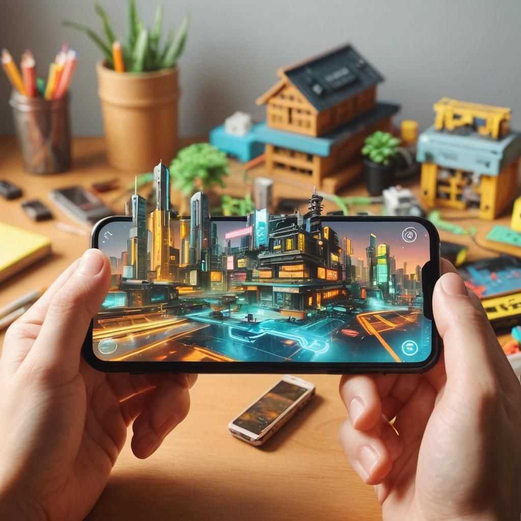 Neon Cityscape in Cyberpunk Style