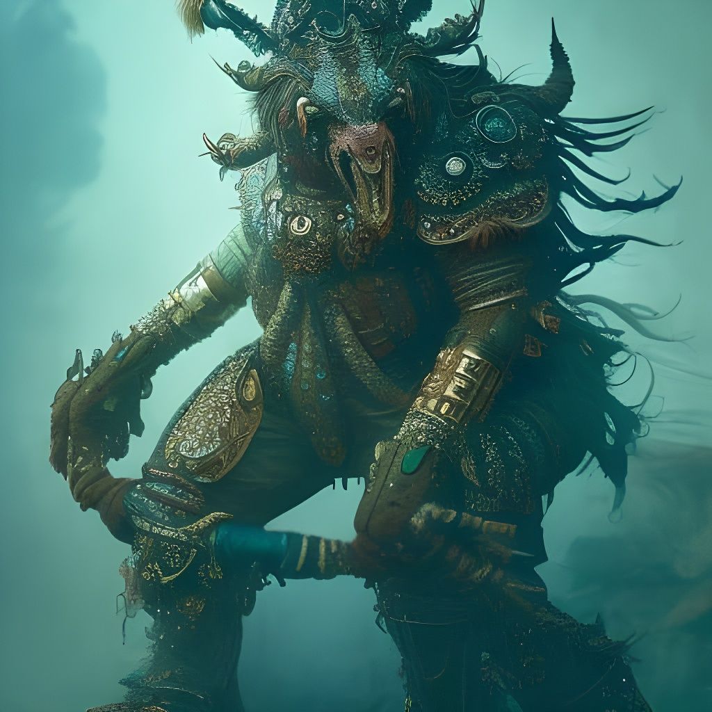 Fierce Troll Warrior in Hyperdetailed Fantasy Art