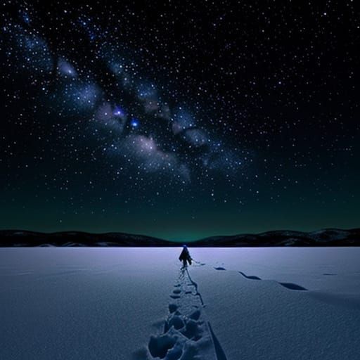 Cosmic Winter Scene under the Big Dipper