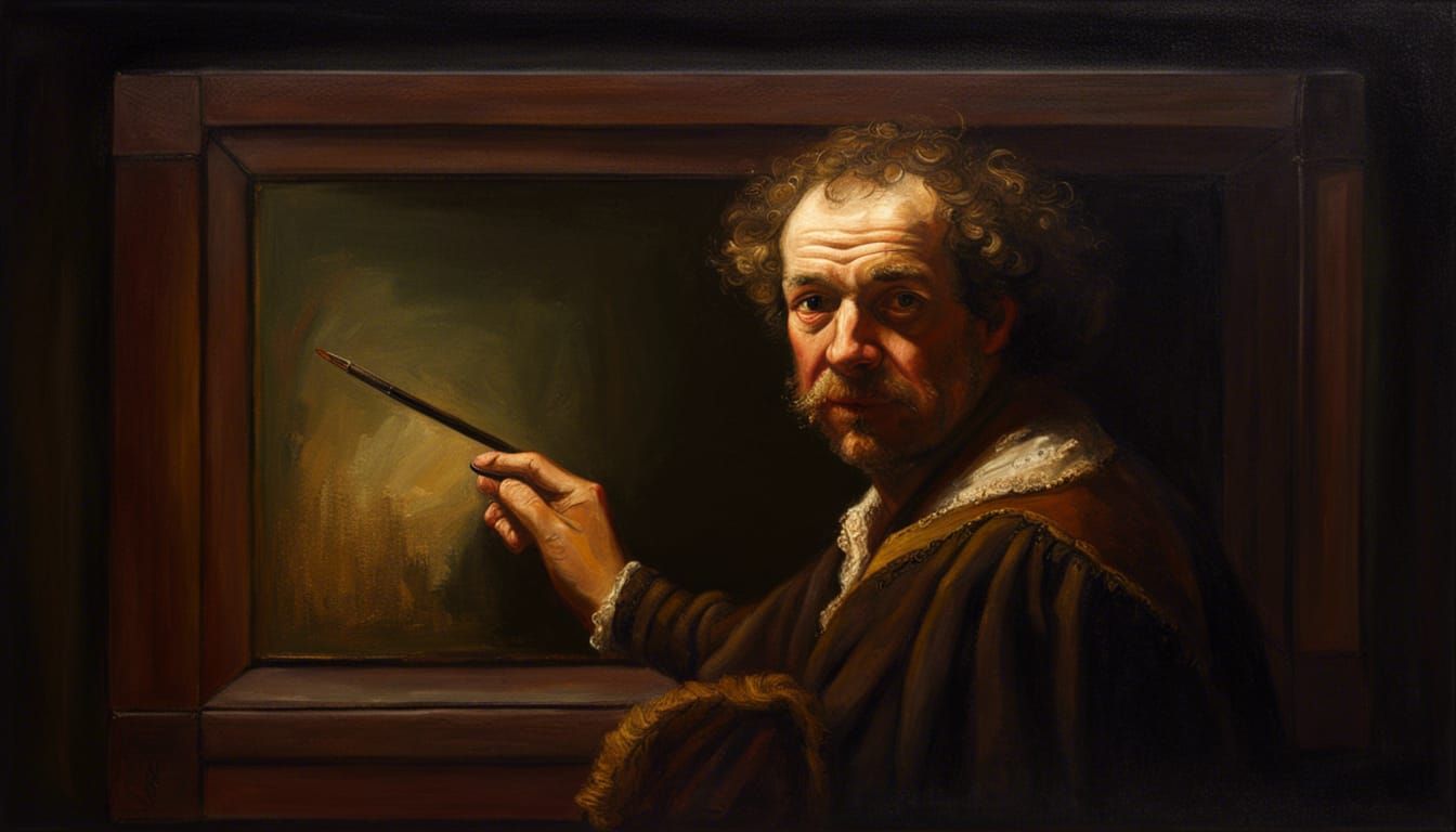 Rembrandt Self-Portrait in Baroque Style