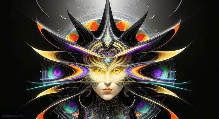 Ethereal Geometry in Vibrant Yellow and Orange