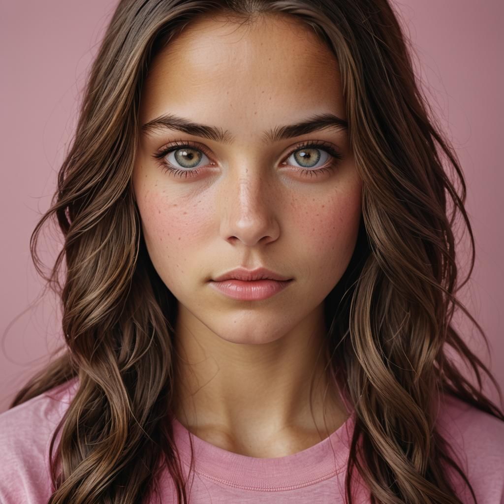 Portrait of a Young Woman with Hazel Eyes