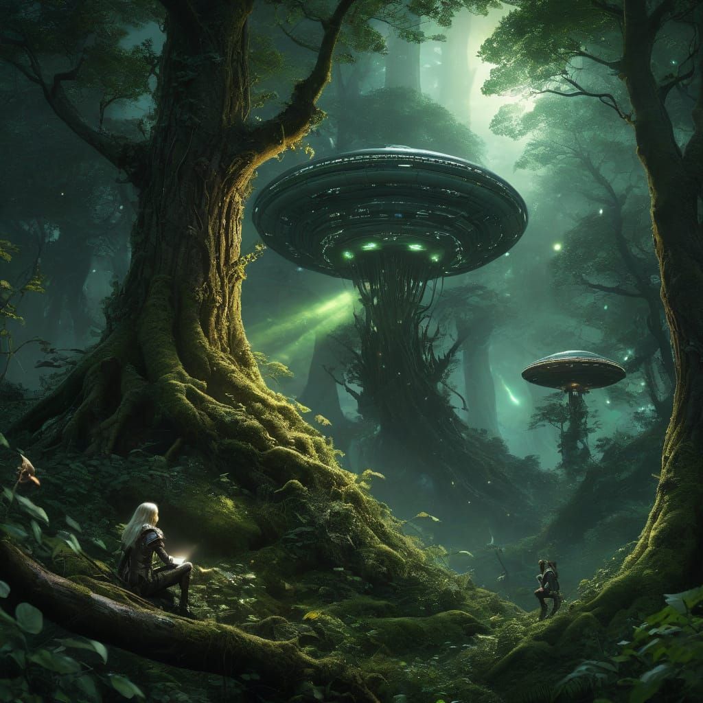 Elves Witness Breathtaking UFO Sighting in Enchanted Forest