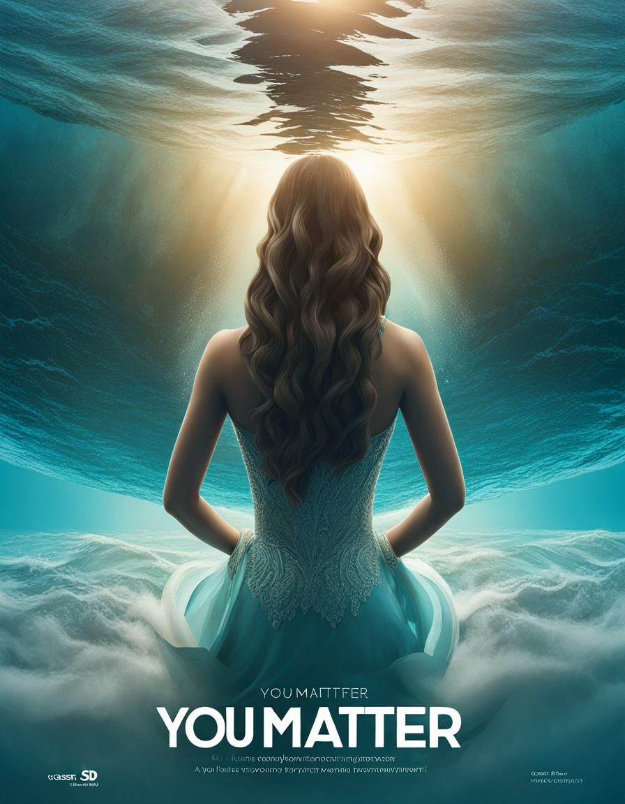 Empowerment Poster Featuring Ocean Woman in 3D