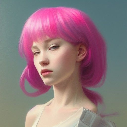 Bubblegum Girl Portrait in Artstation Style