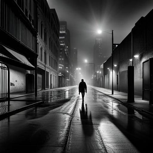 Gritty Back Streets of Houston at Night