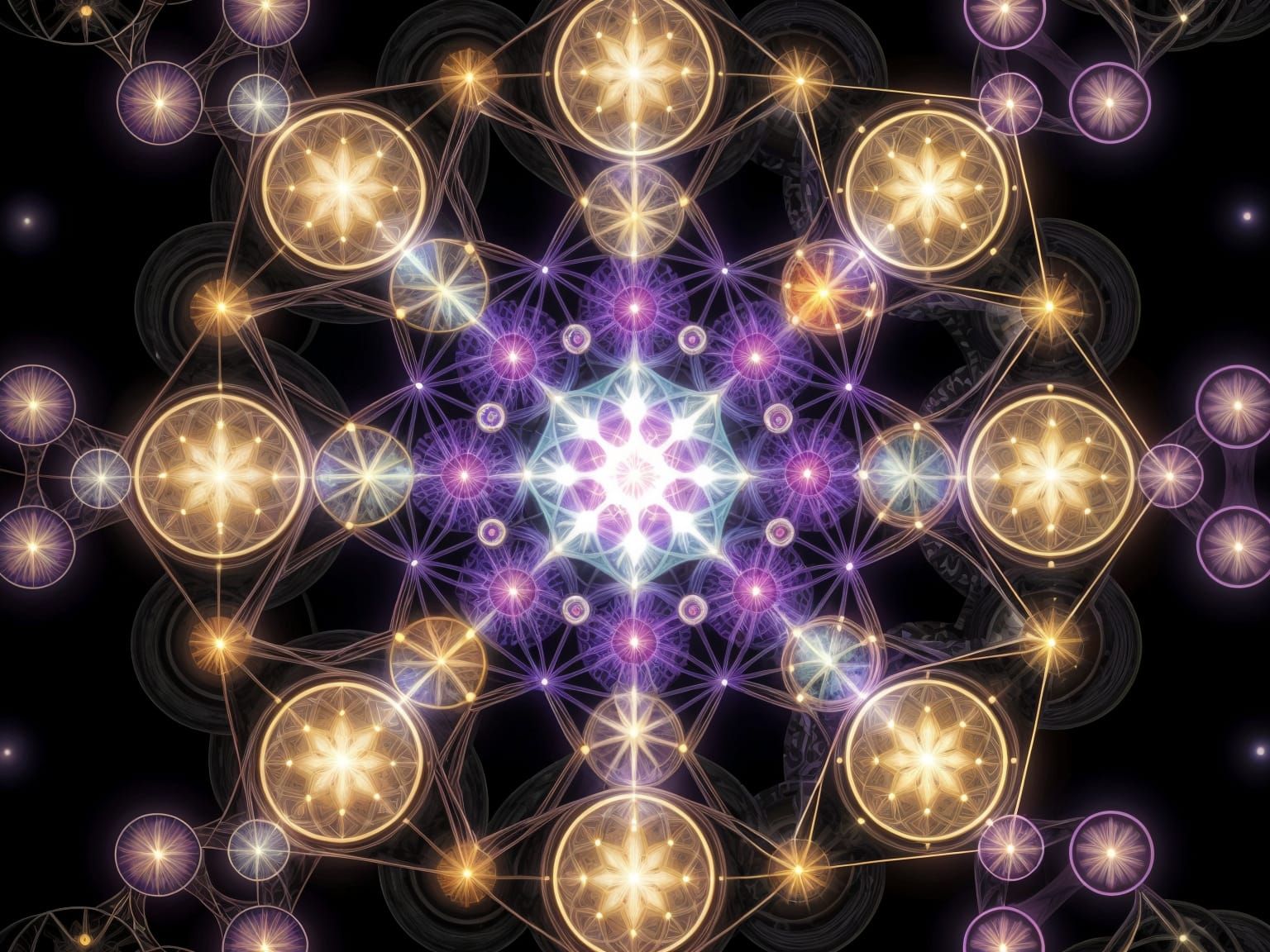 Mesmerizing Kaleidoscope of Sacred Geometry in Digital Art