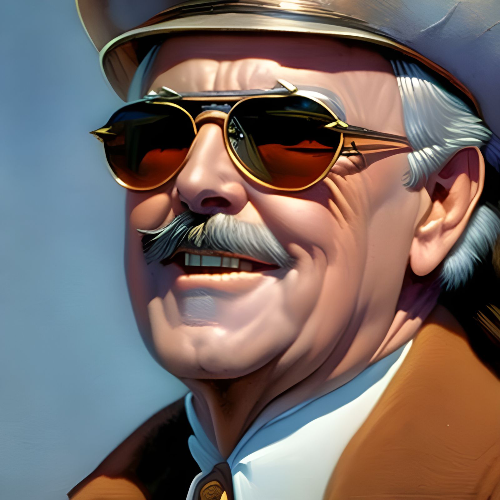 Delighted Man in Sunlight, Digital Art Style