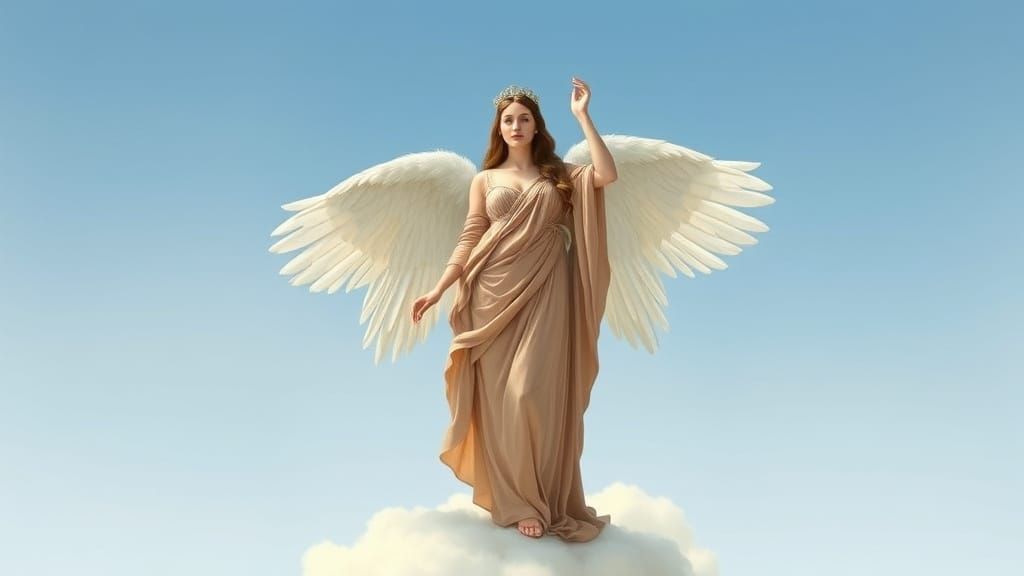 Angelic Woman with Wings in Classical Style