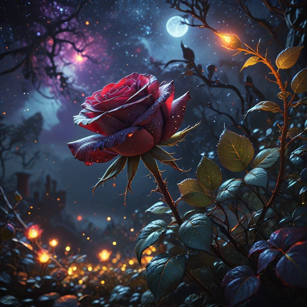Magical red rose