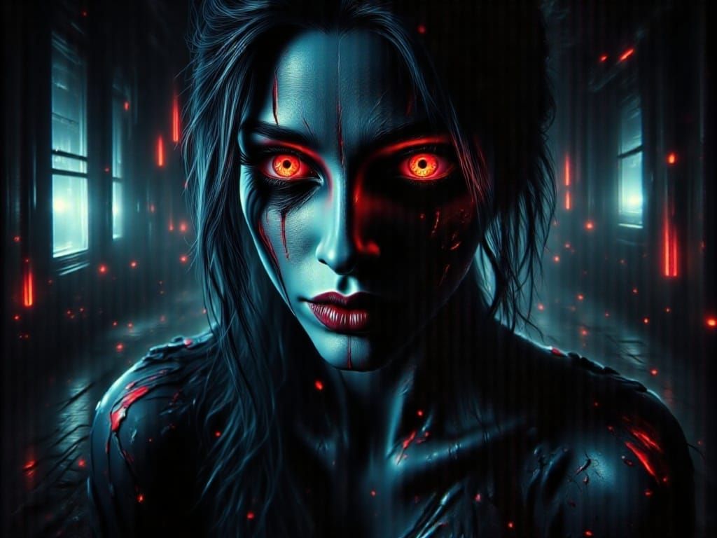 Hypnotic Glitch: Possessed Woman in Analog Horror