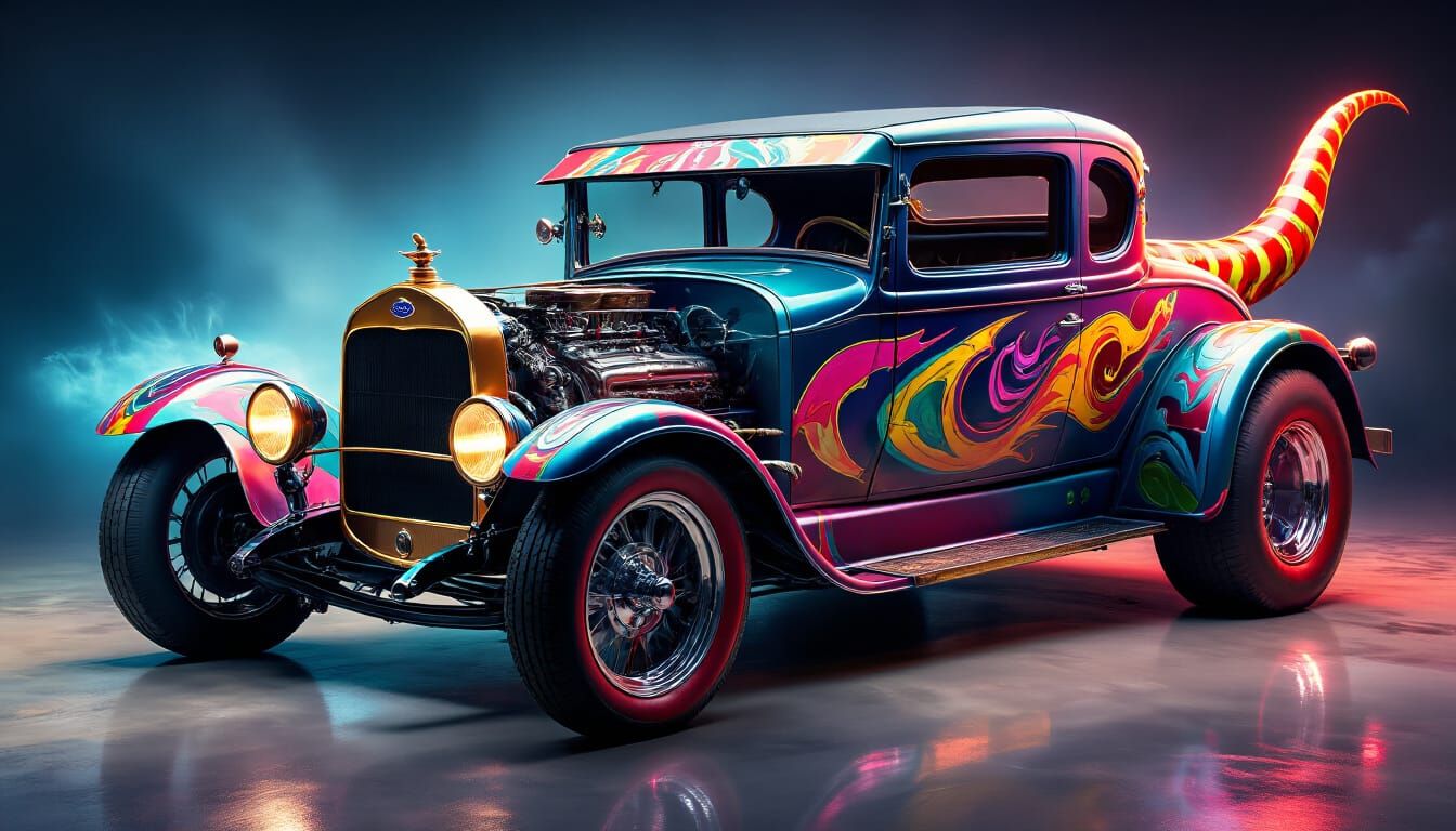 Wild 1923 Ford Coupe with Abstract Designs