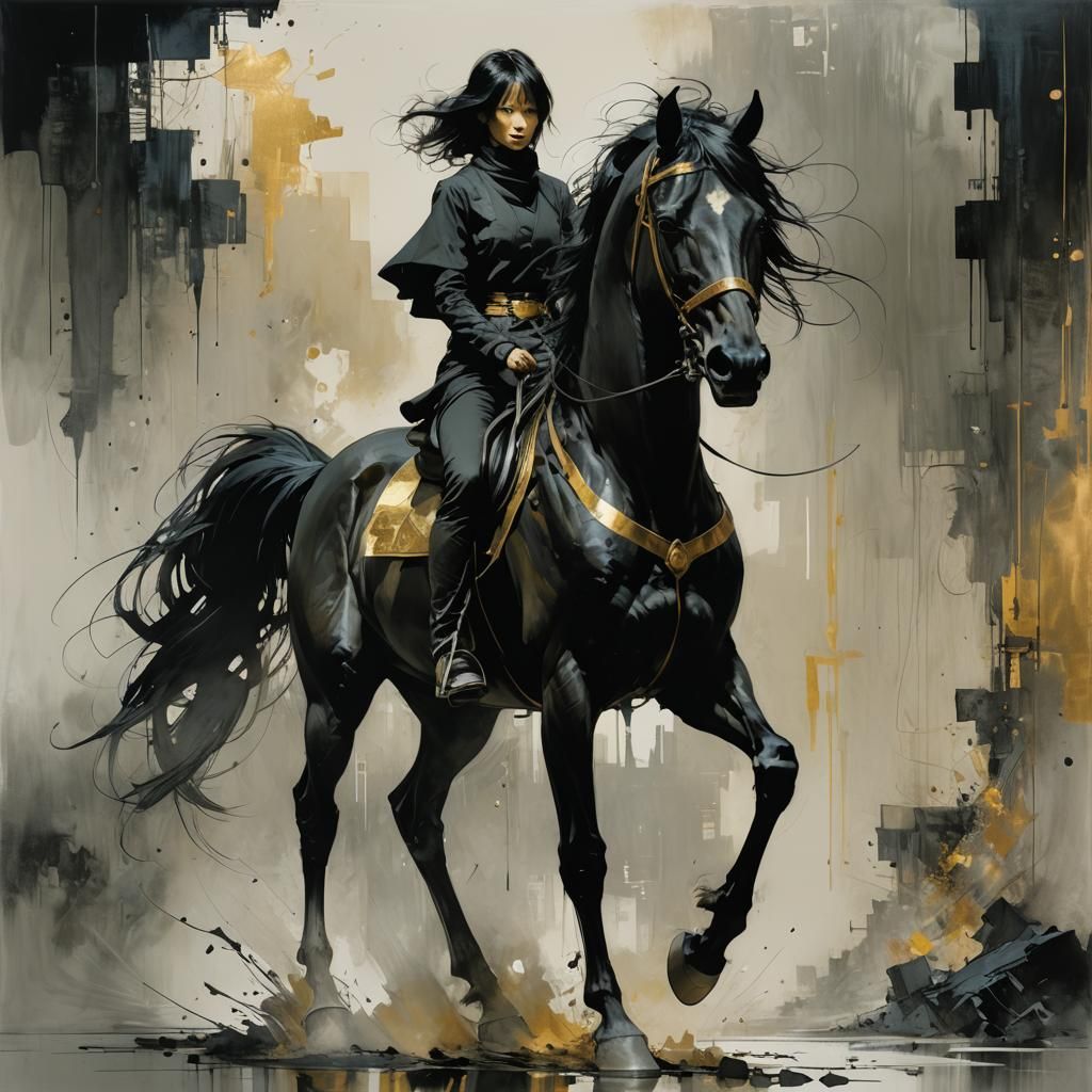 Abstract Horse Figure in Dark Fantasy Style