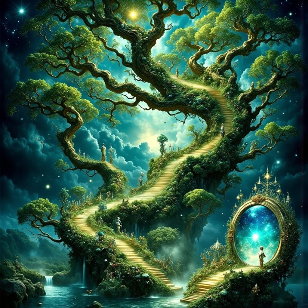 Twisted Wonderland Tree with Radiant Green Leaves