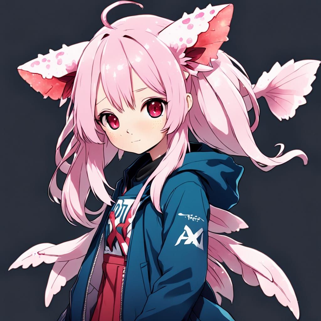 Anime Axolotl Hybrid Revealed in Dreamlike Illustration