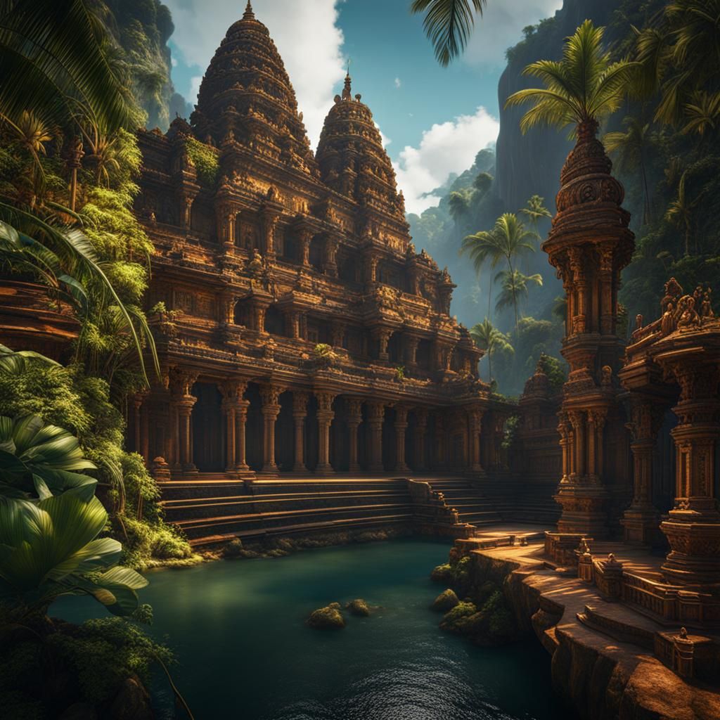 Futuristic Sri Lanka: Detailed Fantasy Concept Art