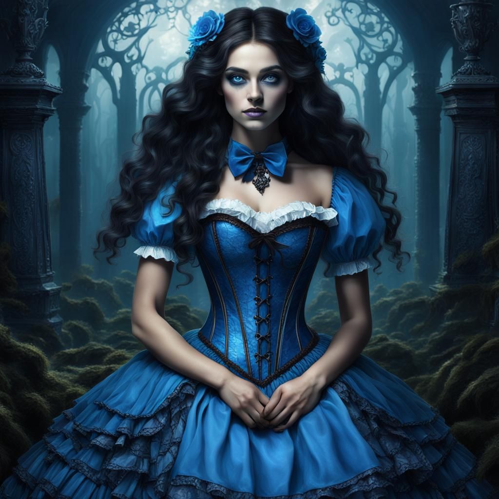 Alice in Wonderland: Gothic Fantasy Portrait in 8K