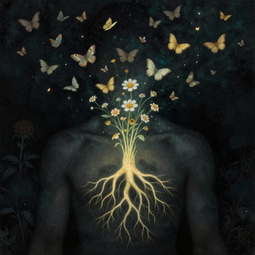 Botanical Surrealism: Luminous Roots Bloom into Flowers and ...