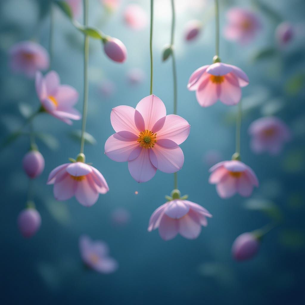 Floating Flowers with Ethereal Lighting