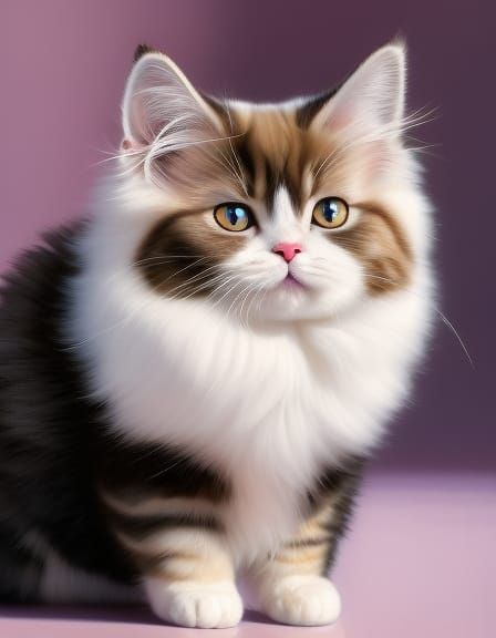 Hyperrealistic Portrait of a Playful Persian Cat