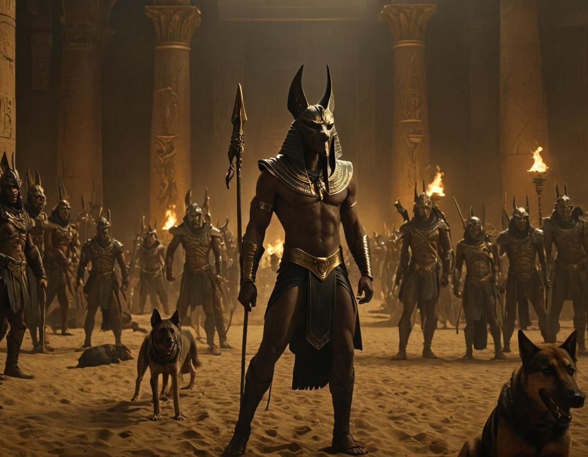 Anubis in Dark Fantasy Style with Scorpion Army