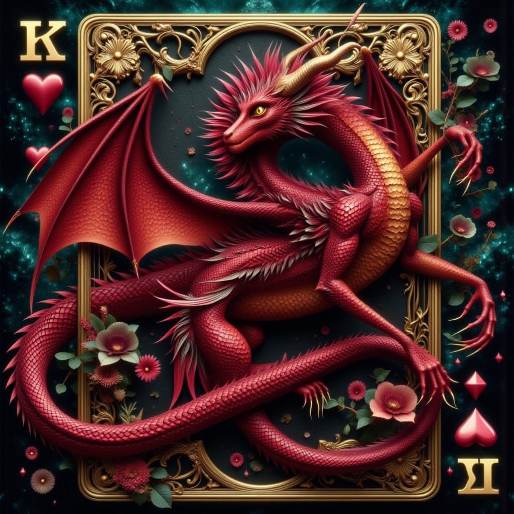 Dragon Emerges from Magical Card Art