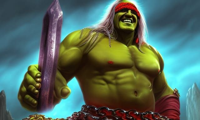 Fantasy Hulk Hogan, God of Combat, Matte Painting