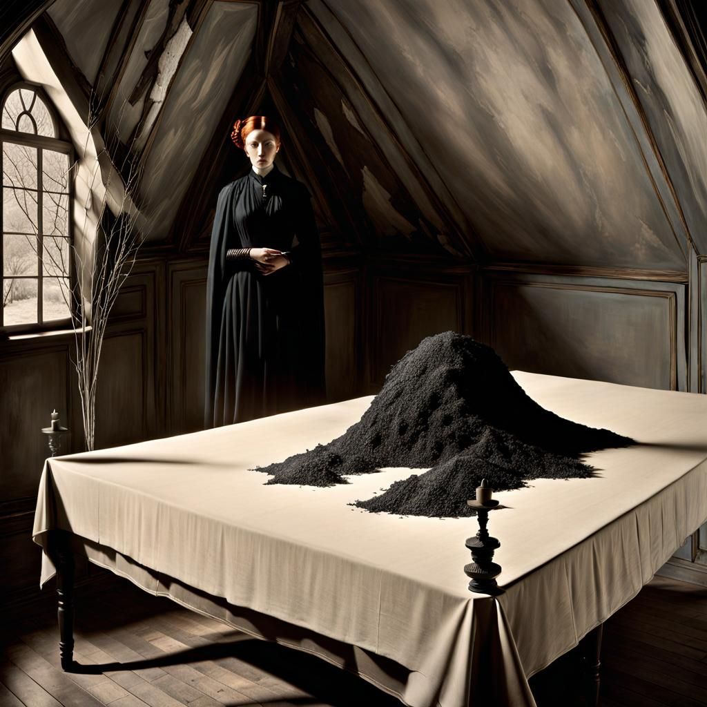 Abandoned Attic Head: Dark Academia Surrealism