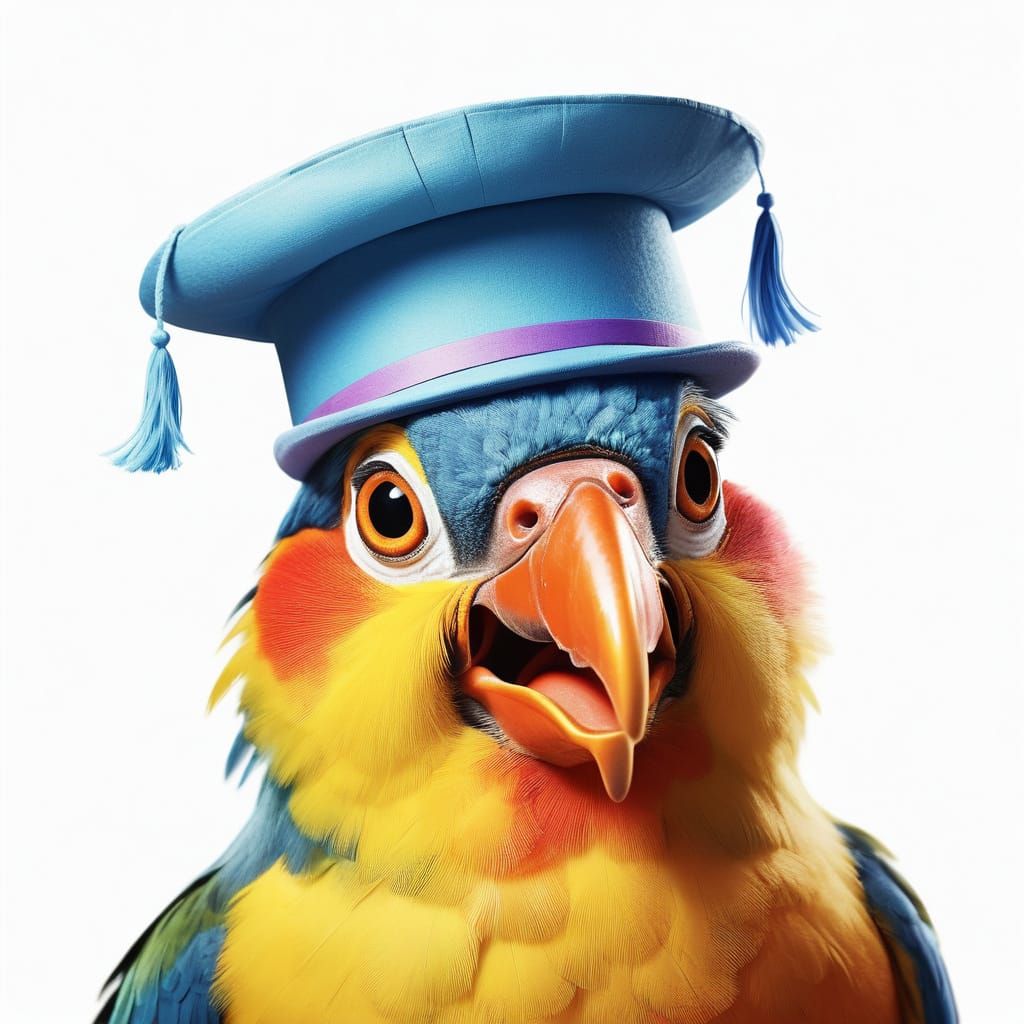 Whimsical Cartoon Bird Portrait