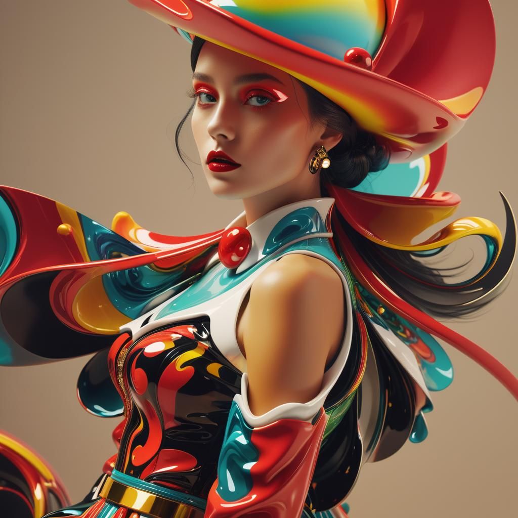 Vibrant Abstract in Photorealistic CGI Style