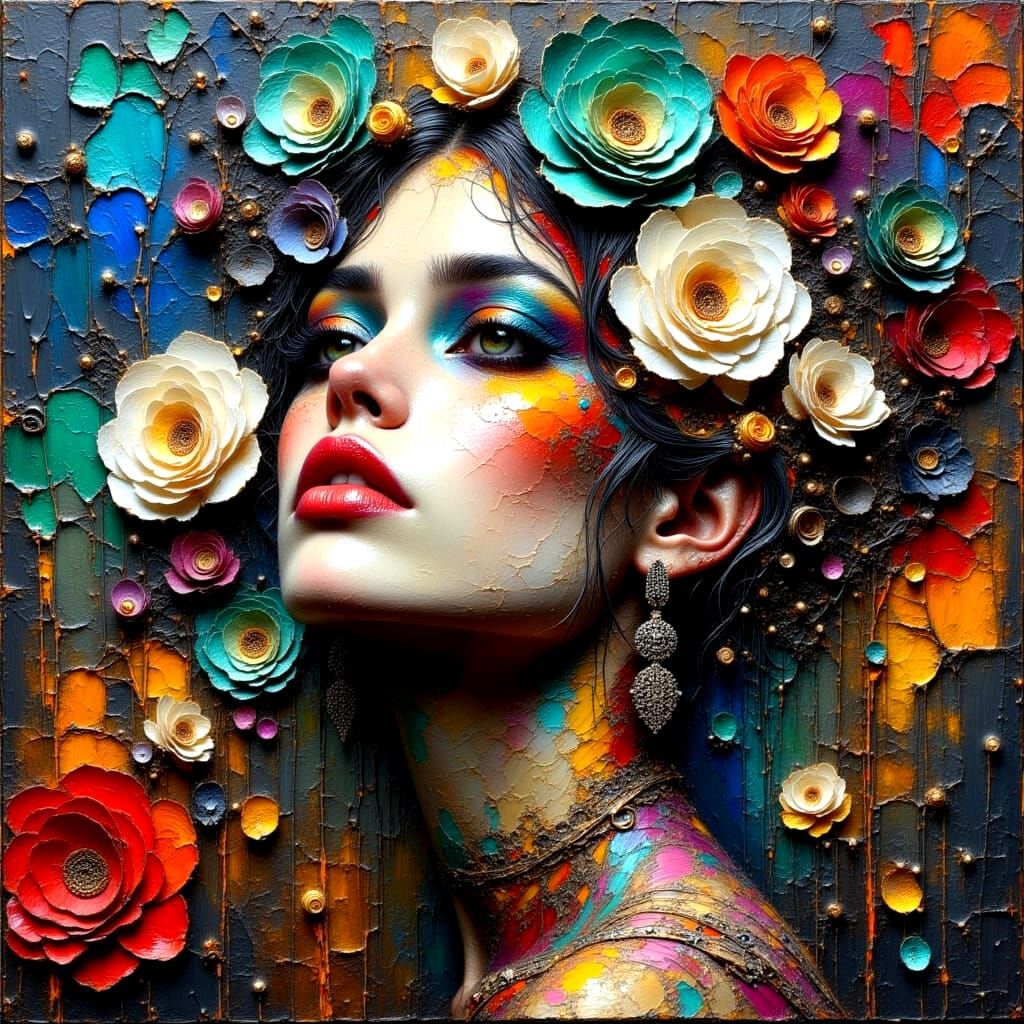 Ethereal Beauty in Luxury Film Style Oil Painting