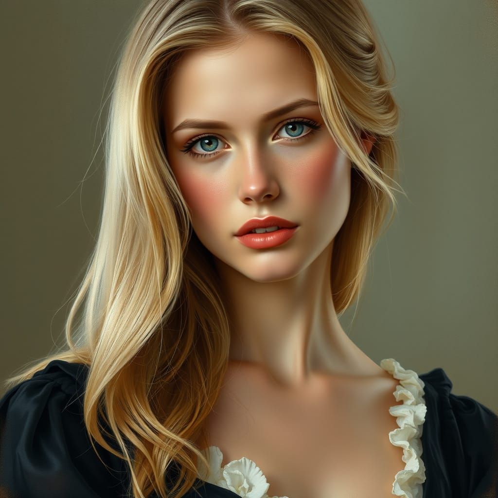 Elegant Woman Portrait in Classic Art Style