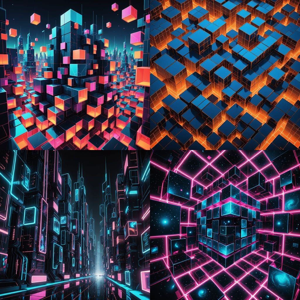 Surreal Geometric Wonders Inspired by Cubes