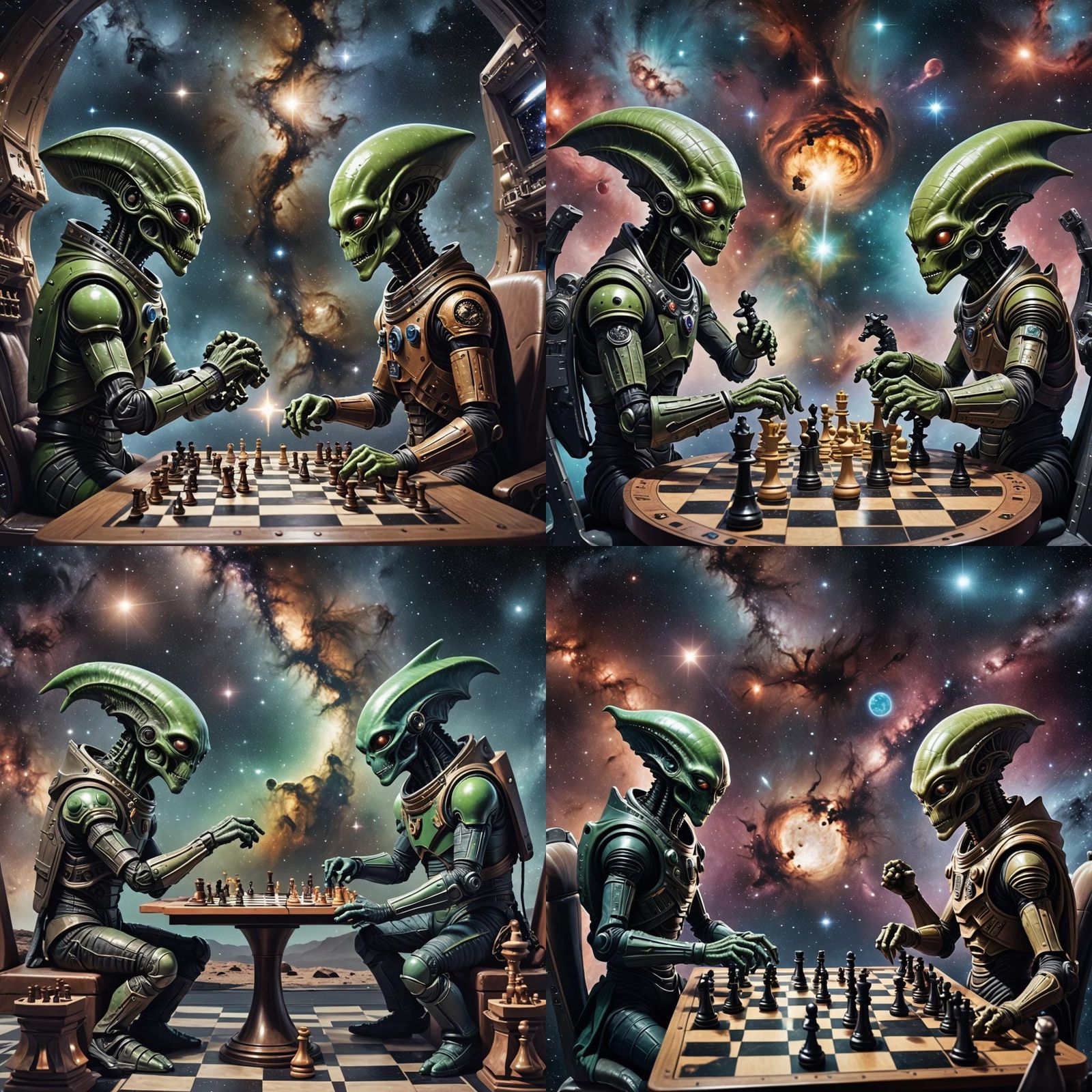 Aliens Playing Chess in Space