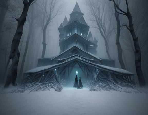 Ghostly Whispers in a Winter Forest, Gothic Style