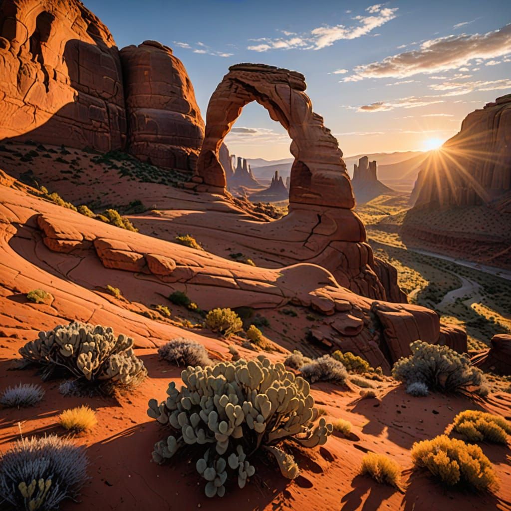 Surreal Arches National Park Landscapes in Cinematic Sunrise...