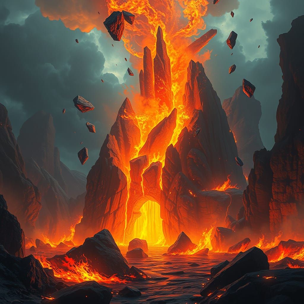 Surreal Landscapes of Shattered Skies and Ancient Power