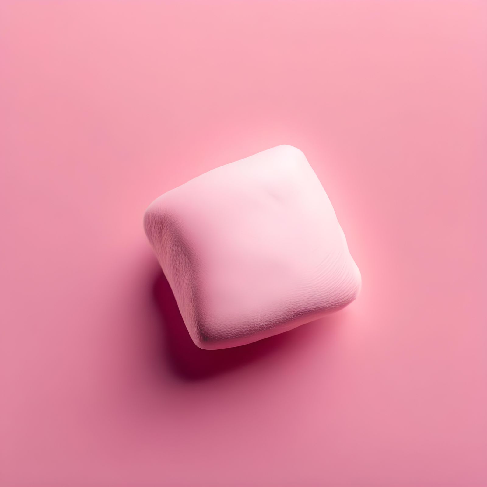 Hyperrealistic Pink Marshmallow on Pink Surface