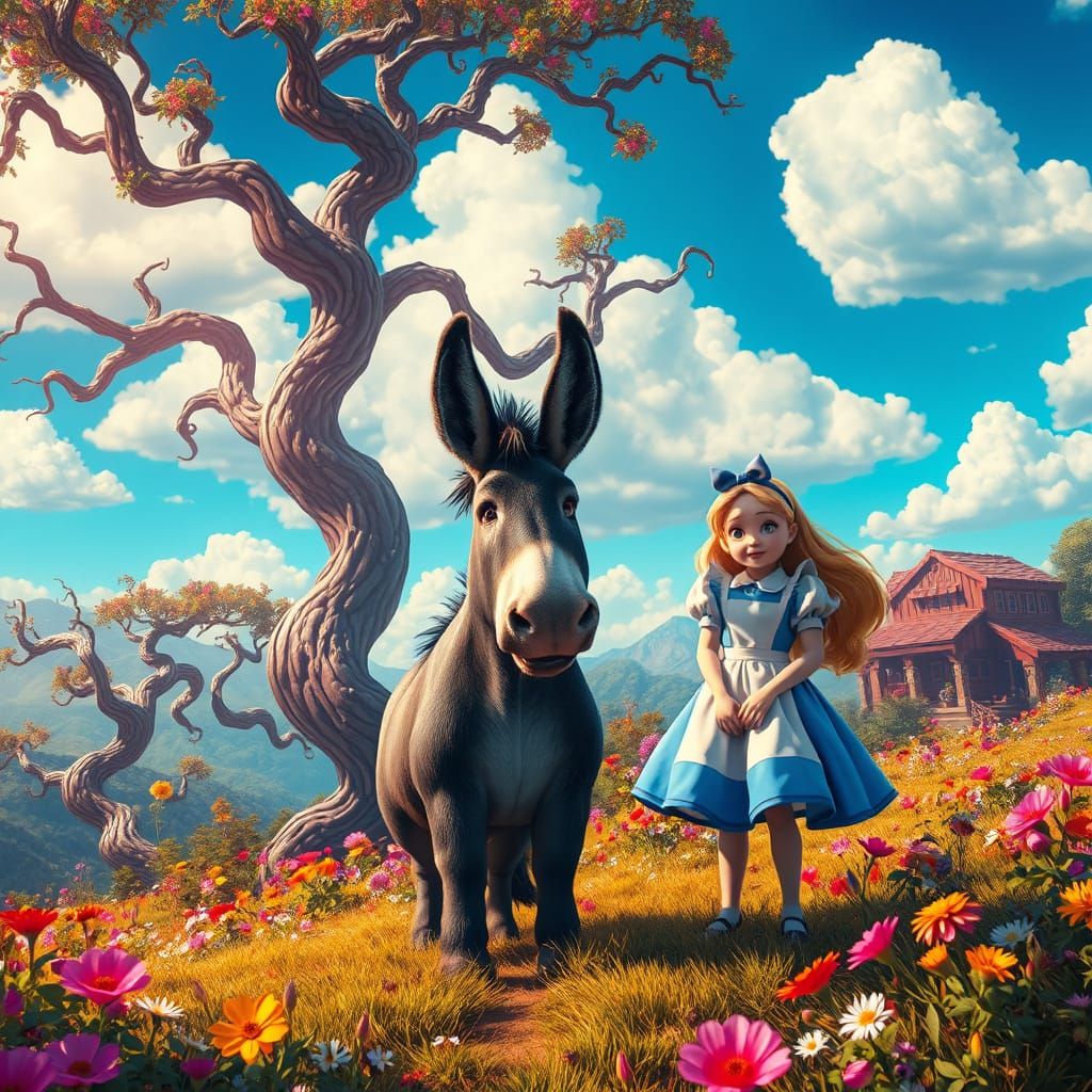 Whimsical Wonderland Encounter: Eeyore and Alice