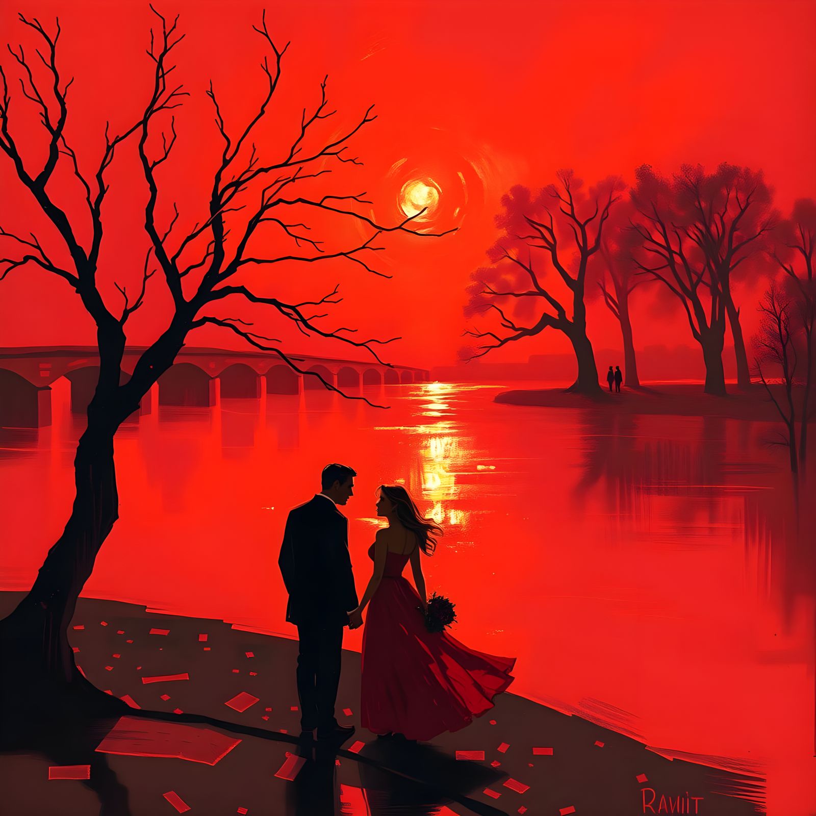 Surreal Romantic Landscape in the Style of Fauvism