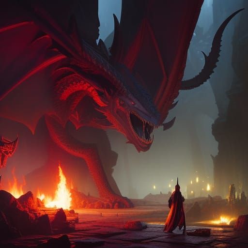 Tiefling Character Art in Dungeons and Dragons Style