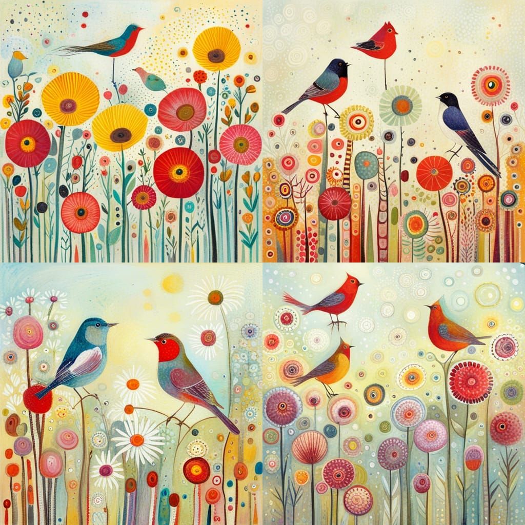 Colorful Abstract Collage of Shapes and Textures