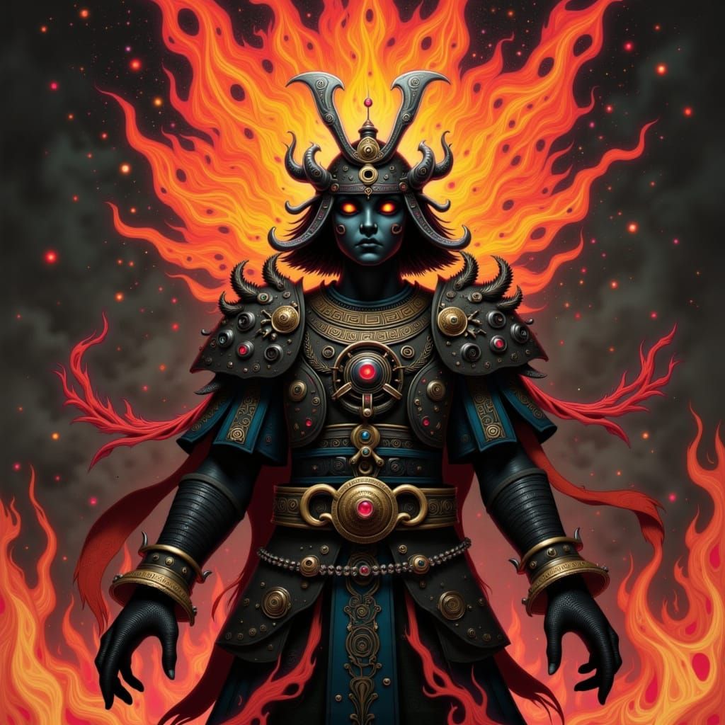 Fudo Myoo: A Dark Fantasy Digital Illustration