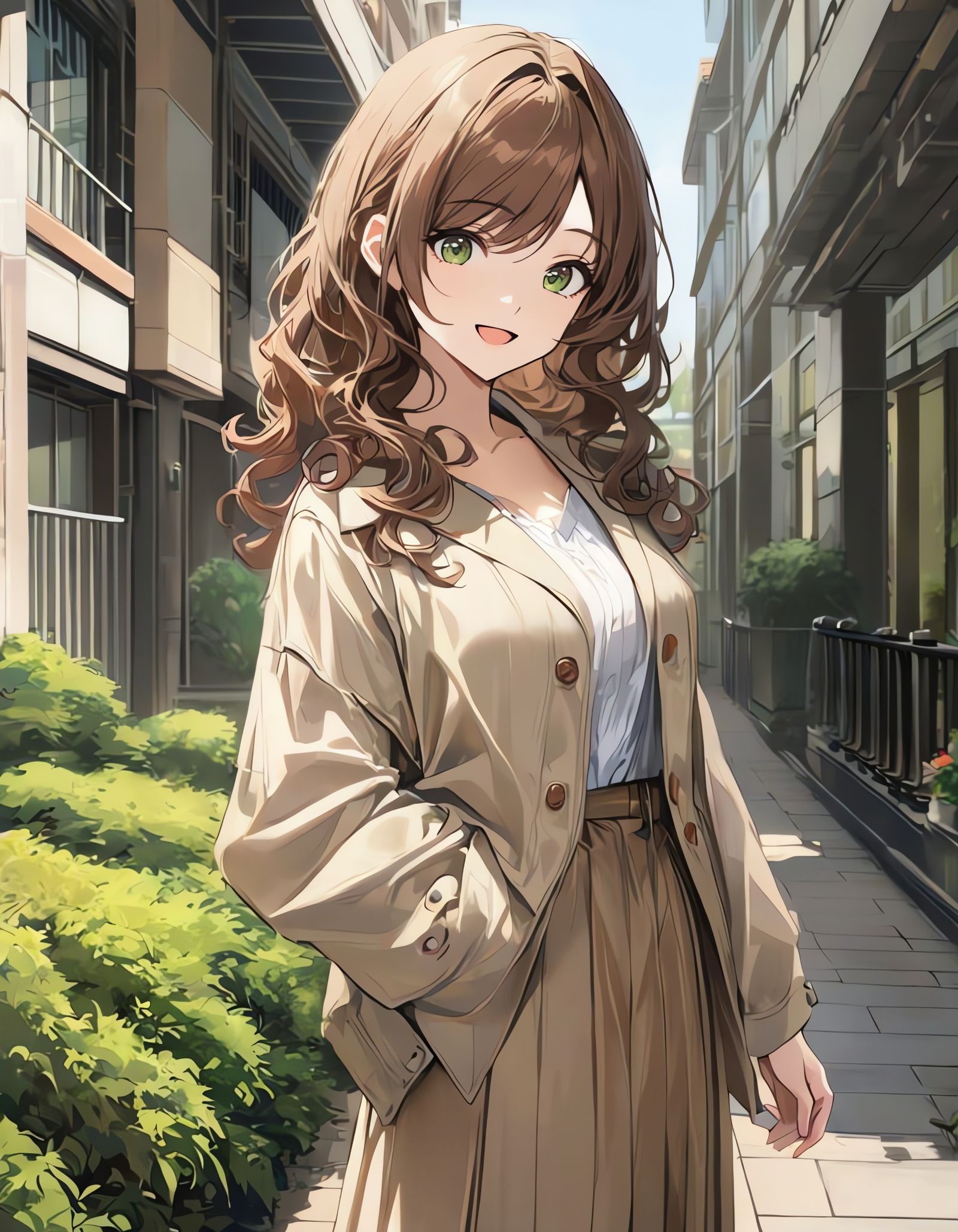 A Joyful Young Woman Smiles at the Viewer in a Vibrant Cowbo...