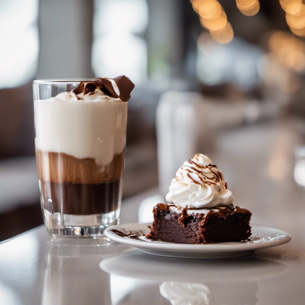 Chocolate Brownie with Fudge, Cream, and Milk