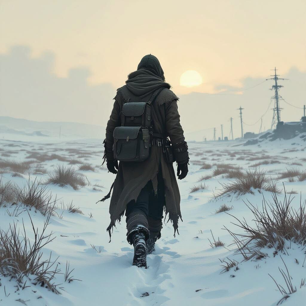 Wanderer in a Desolate Winter Landscape