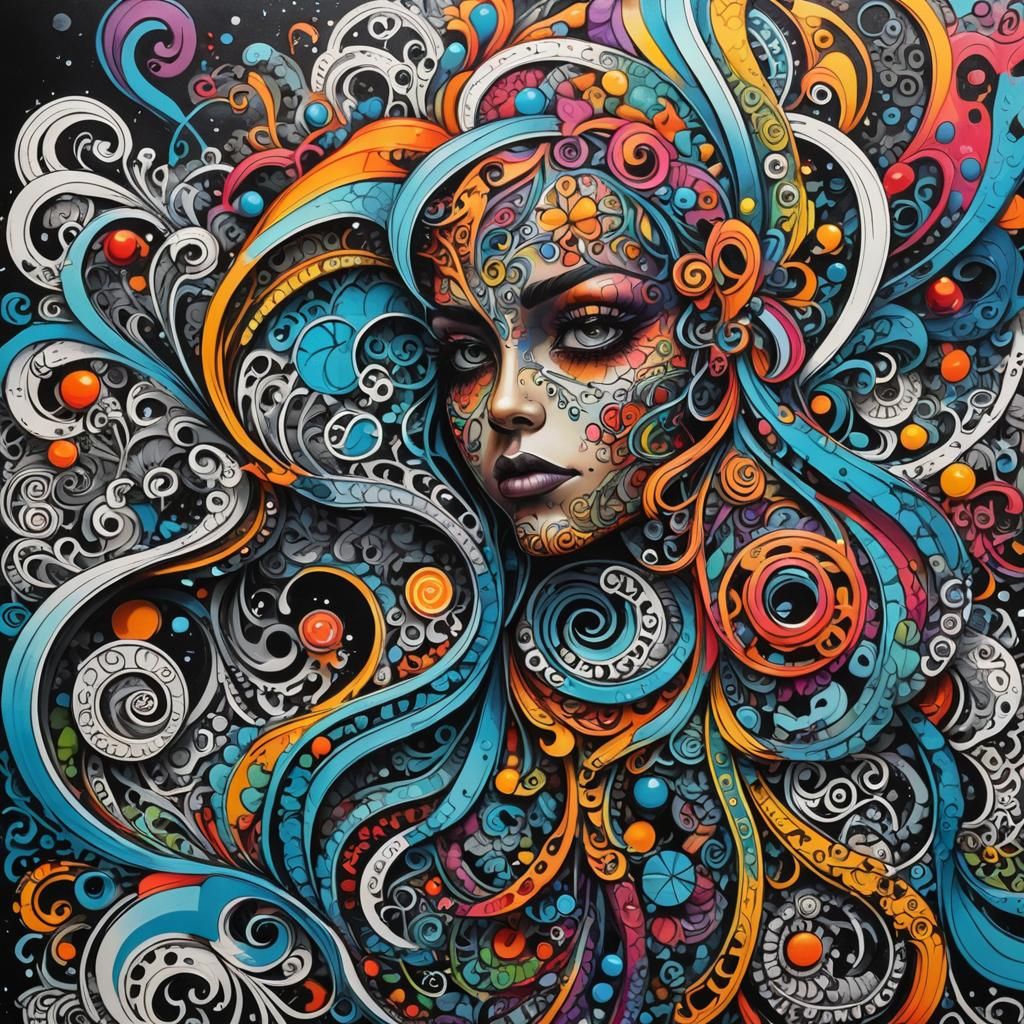 Detailed AI-Generated Zentangle Pattern