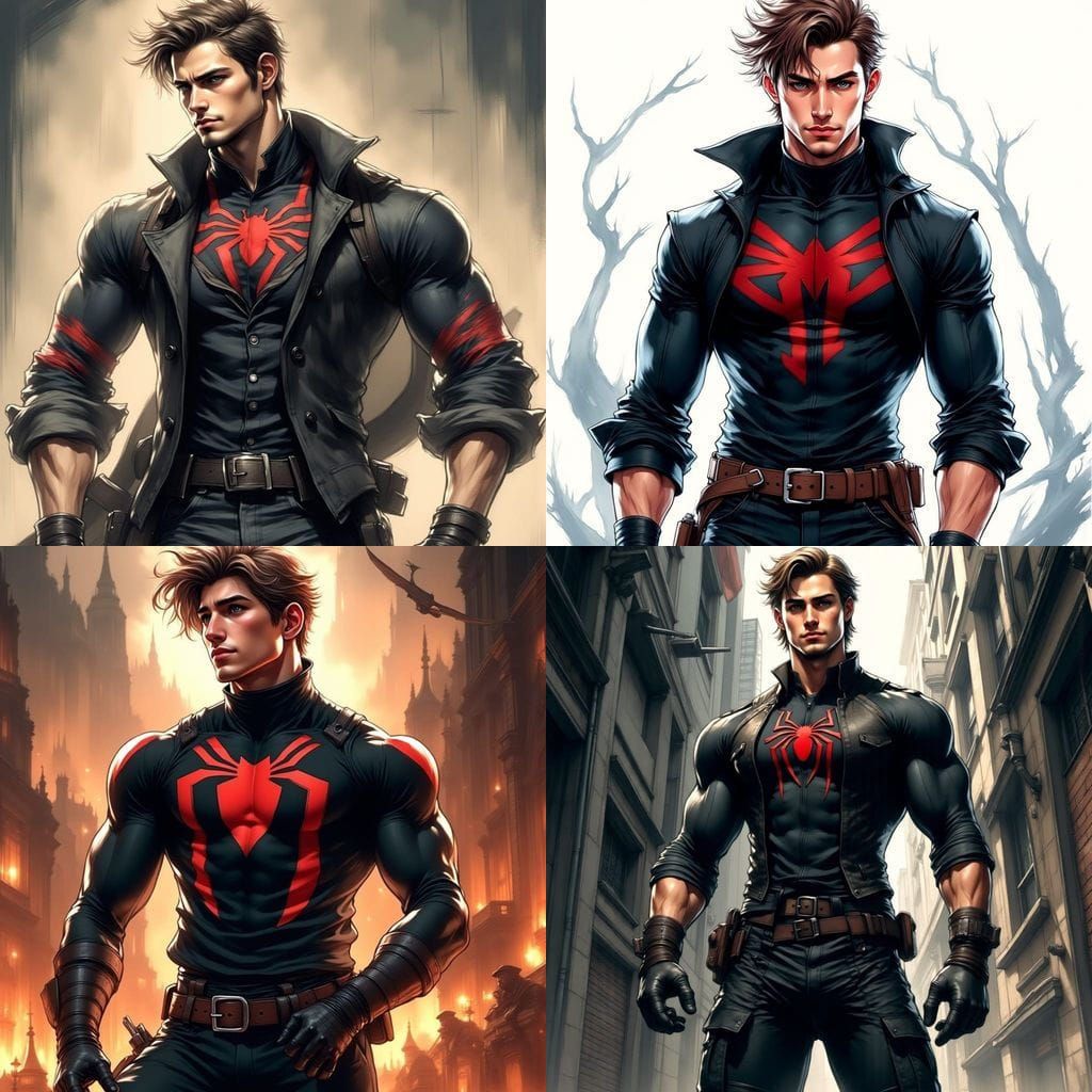 Marvel Comic Spidersona With Muscular Frame