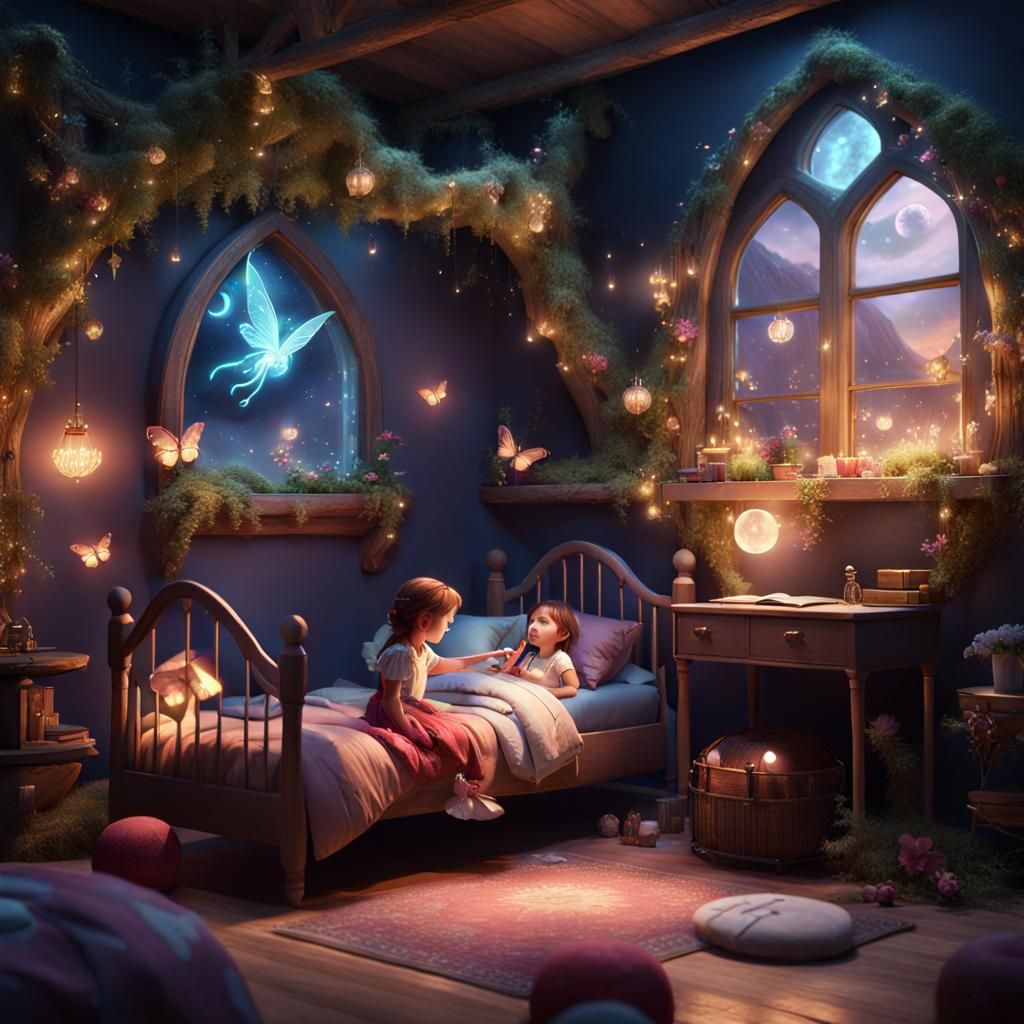 Fairy Lullaby Matte Painting in Bedroom